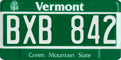 VT license plate BXB842