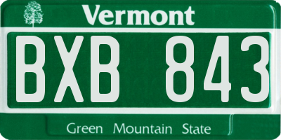 VT license plate BXB843