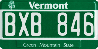 VT license plate BXB846