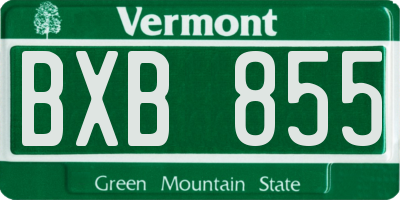 VT license plate BXB855