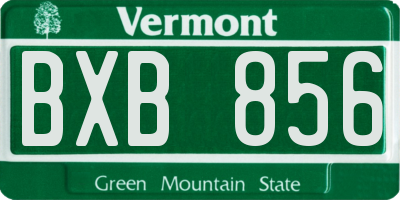 VT license plate BXB856