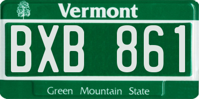 VT license plate BXB861
