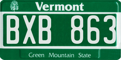 VT license plate BXB863