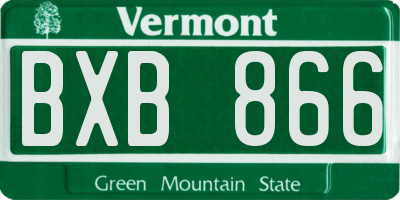 VT license plate BXB866
