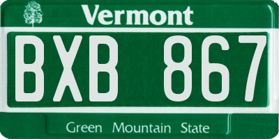 VT license plate BXB867