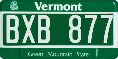 VT license plate BXB877