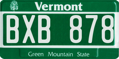 VT license plate BXB878