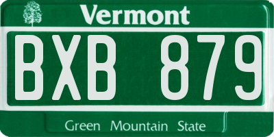 VT license plate BXB879