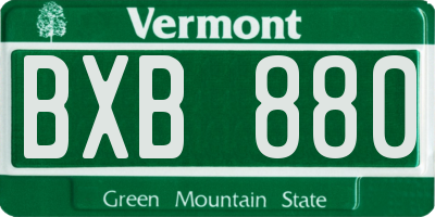 VT license plate BXB880