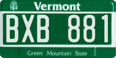 VT license plate BXB881