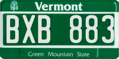 VT license plate BXB883