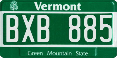 VT license plate BXB885