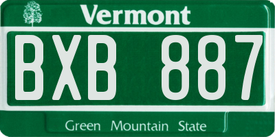 VT license plate BXB887