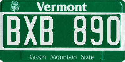 VT license plate BXB890
