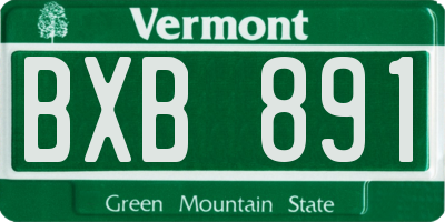 VT license plate BXB891