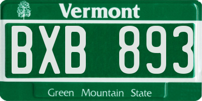 VT license plate BXB893