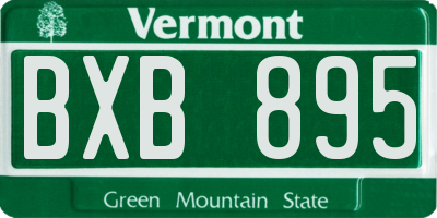 VT license plate BXB895