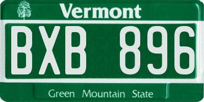 VT license plate BXB896