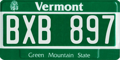 VT license plate BXB897