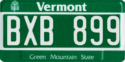 VT license plate BXB899