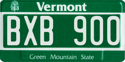VT license plate BXB900