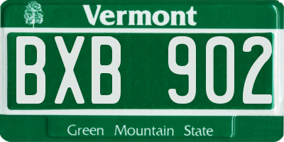 VT license plate BXB902