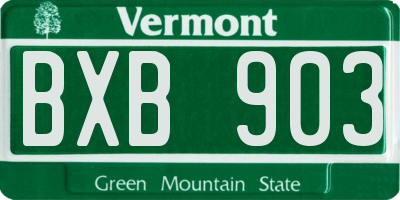VT license plate BXB903