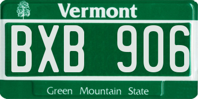 VT license plate BXB906