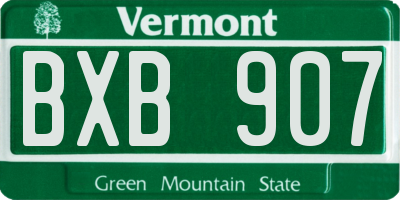 VT license plate BXB907