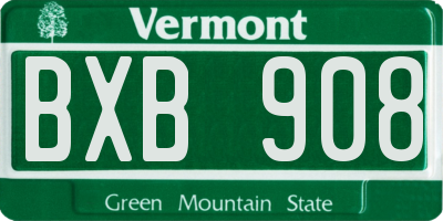 VT license plate BXB908