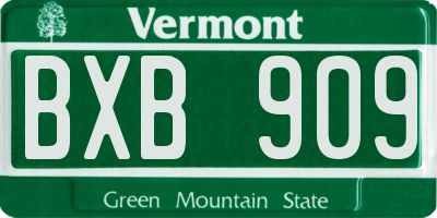 VT license plate BXB909