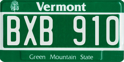 VT license plate BXB910