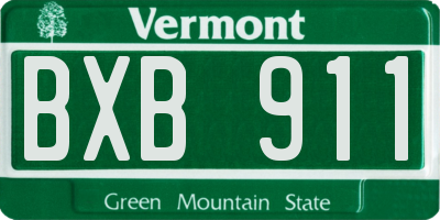 VT license plate BXB911