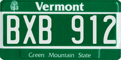 VT license plate BXB912
