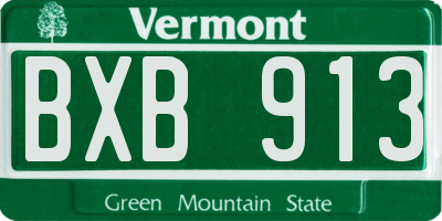 VT license plate BXB913