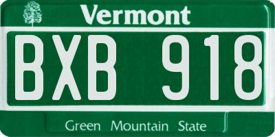 VT license plate BXB918