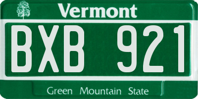 VT license plate BXB921