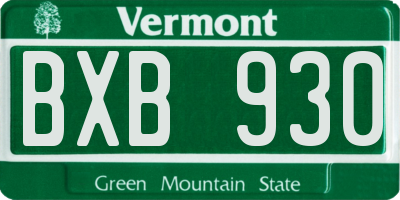 VT license plate BXB930