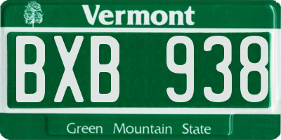 VT license plate BXB938