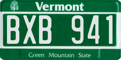 VT license plate BXB941