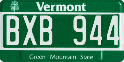 VT license plate BXB944