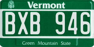 VT license plate BXB946