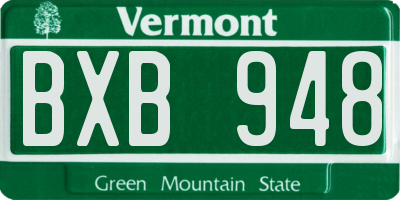 VT license plate BXB948