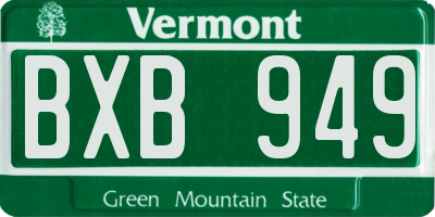VT license plate BXB949