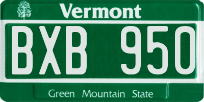 VT license plate BXB950