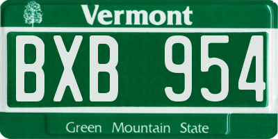 VT license plate BXB954