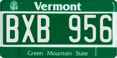VT license plate BXB956
