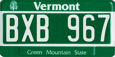 VT license plate BXB967