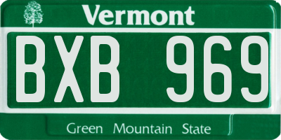 VT license plate BXB969