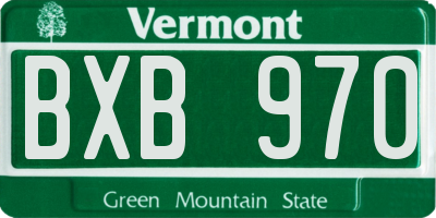 VT license plate BXB970